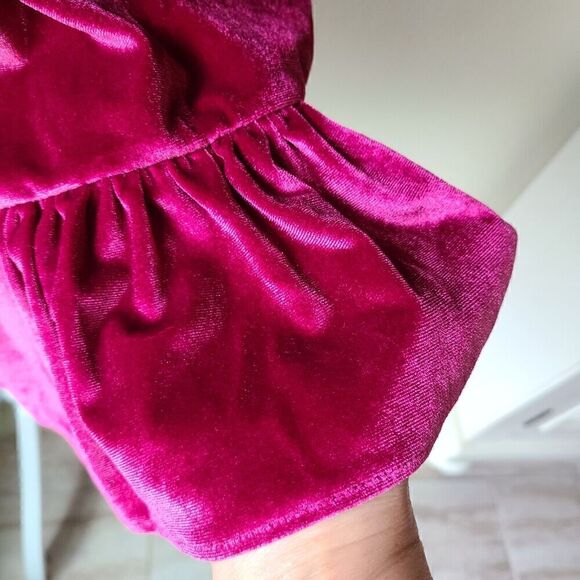 Milkmaid Velvet‎ Regency Smocked Dress XS Pink Romantic Fairy Lauren Conrad - Picture 3 of 12